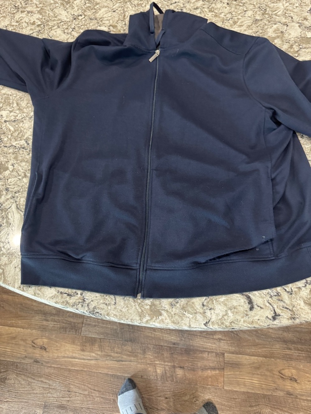 Perry Ellis Navy Zip-Front Hoodie